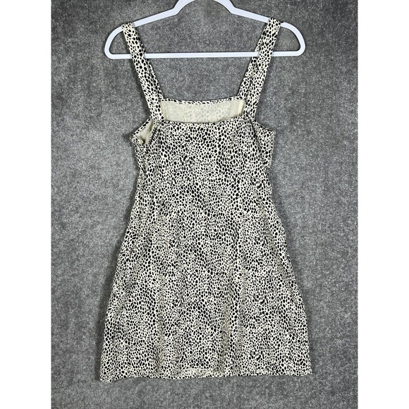 American Eagle Animal Print Linen‎ Cotton Mini Dress Womens Sz Small Square Neck - Picture 2 of 16